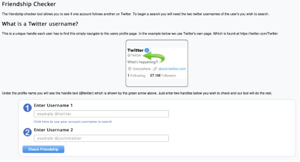 Friendship Checker in UnfollowSpy