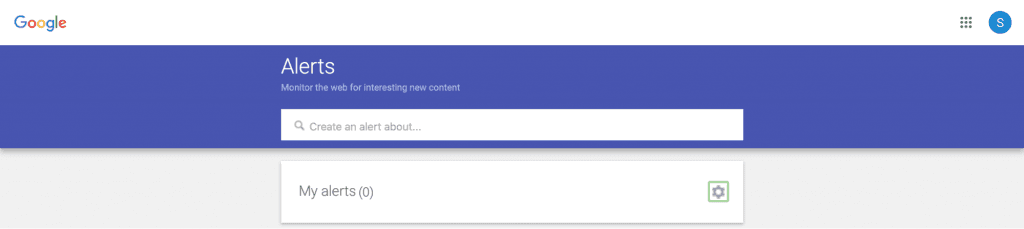 Google Alerts platform
