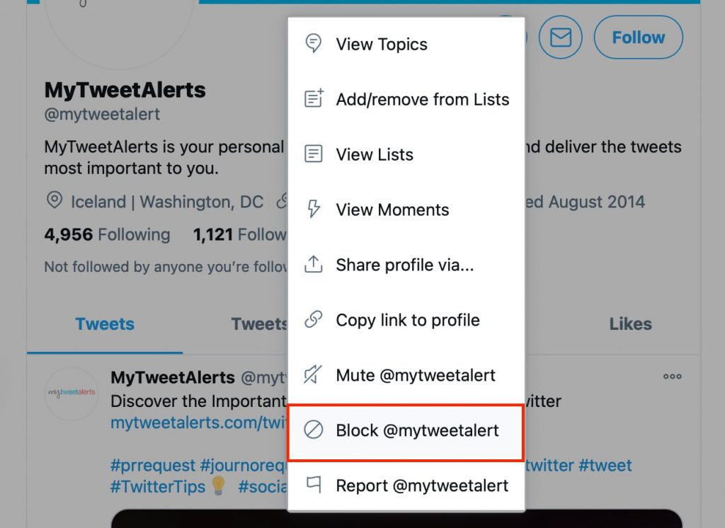 Account Block on Twitter
