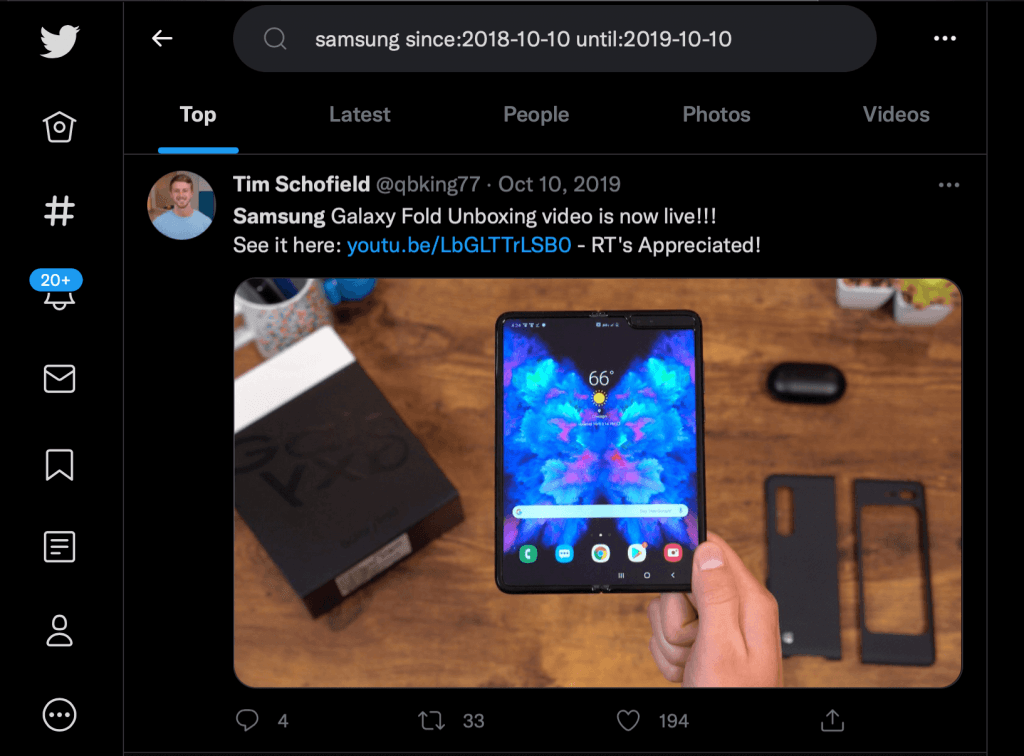 Search Tweets in a Specific Time Period