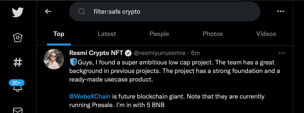 Search Tweets with Safe Content