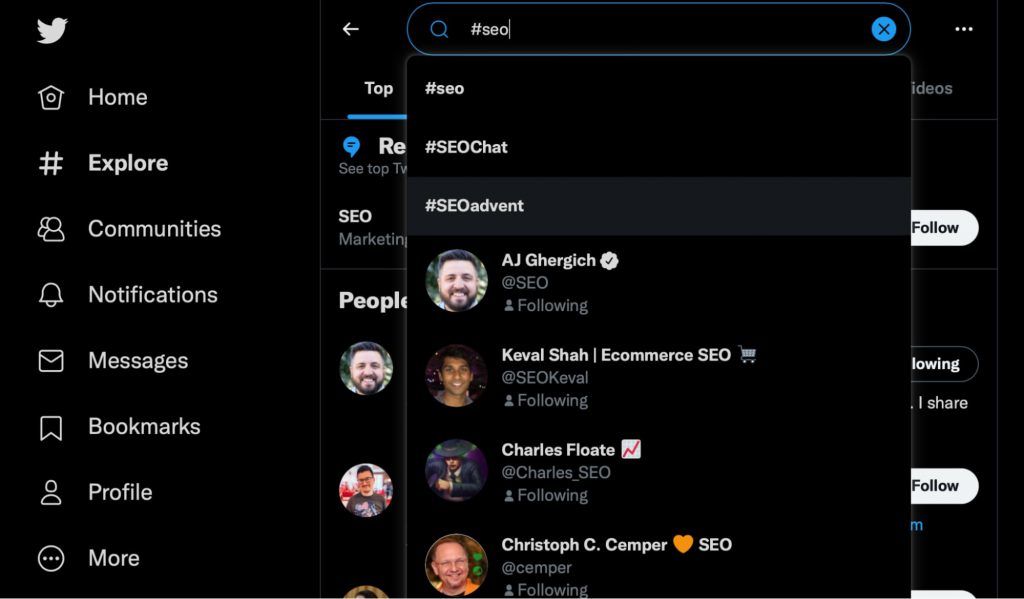 Use Twitter Search